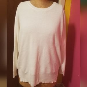 3XL Simply Couture White Sweater with Keyhole Tie Back NWT